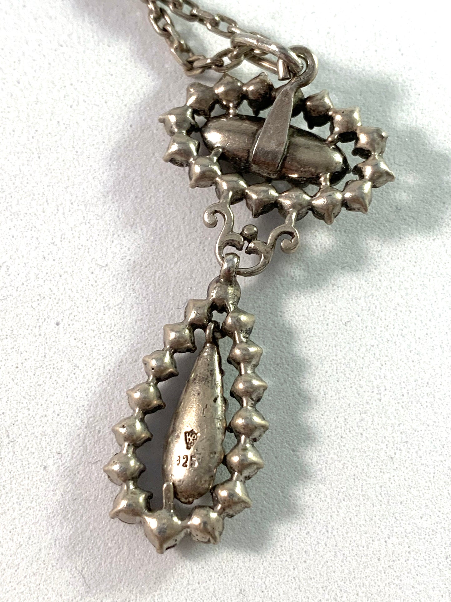 Knoll & Pregizer, Germany 1920s Solid Silver Paste Necklace.