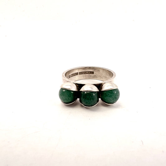 Elis Kauppi,  Kupittaan Kulta Finland 1960s. Sterling Silver Kinetic Aventurine Ring.