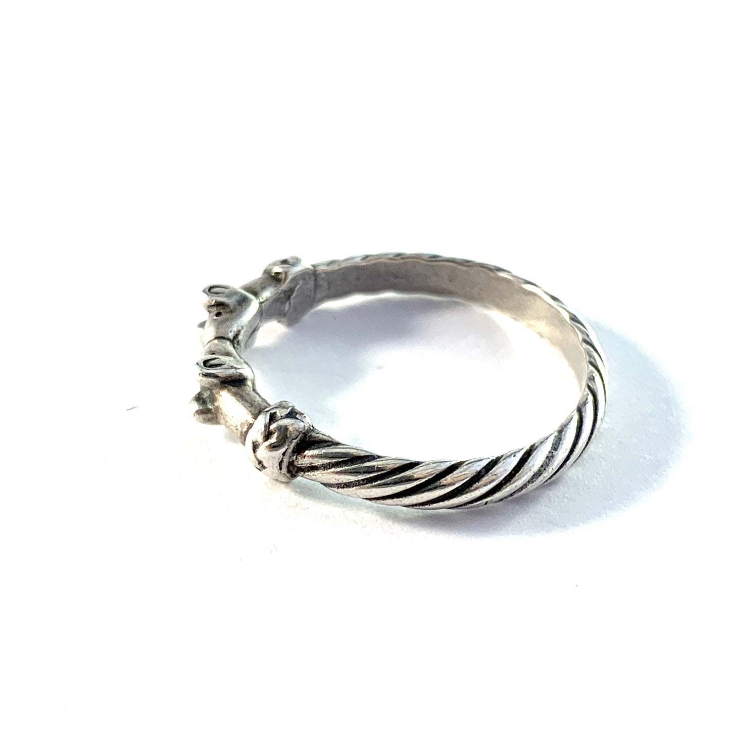 Kalevala Koru, Finland. Vintage Sterling Silver Unisex Ring. Design: Hirvenpää (Elk)