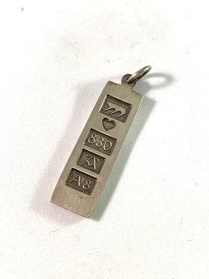 Sten & Laine, Finland year 1978 Solid 830 Silver Pendant.