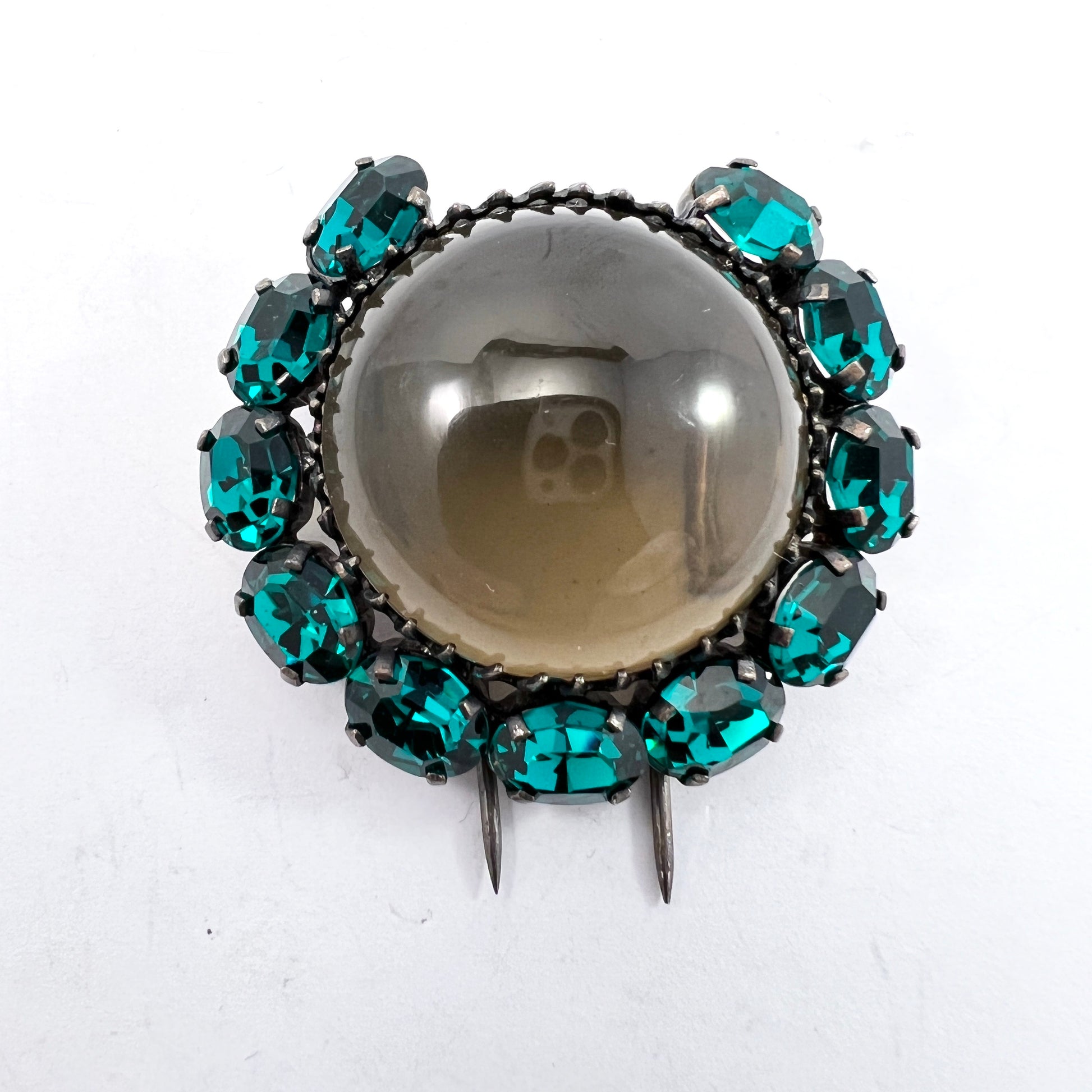 Vintage c 1930s Marked Depose Costume Jewelry Fur Dress