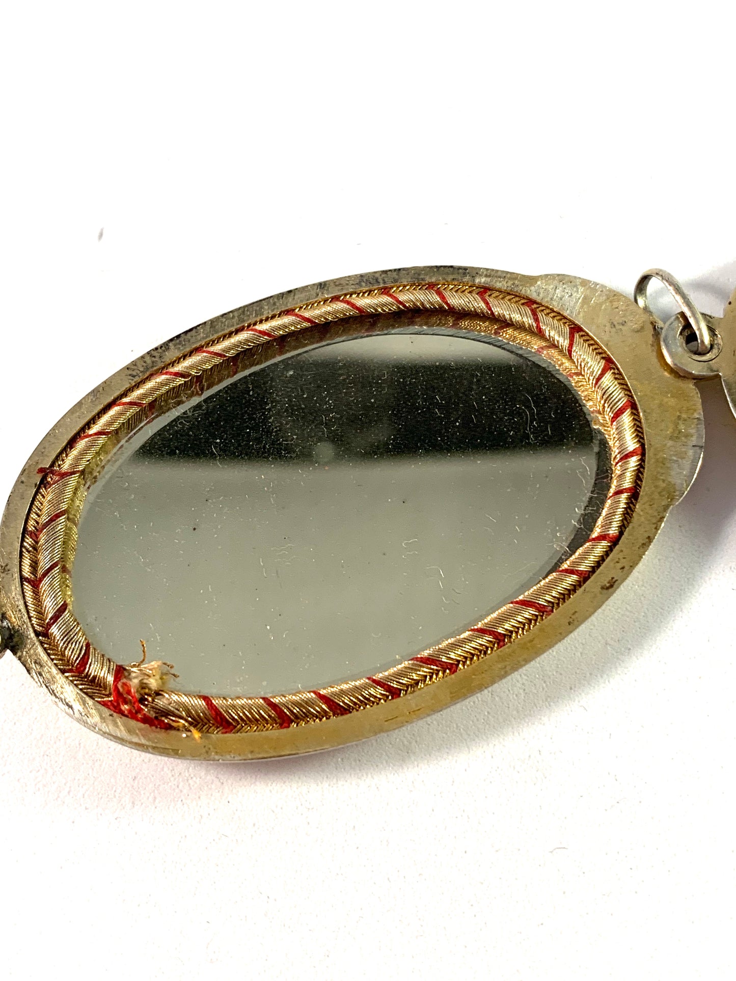 France Gilt Silver Mirror Pendant. La Belle Époque, Art Nouveau.