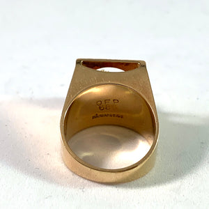 Ove Fogh Pedersen, Denmark Modernist 14k Gold Ring.