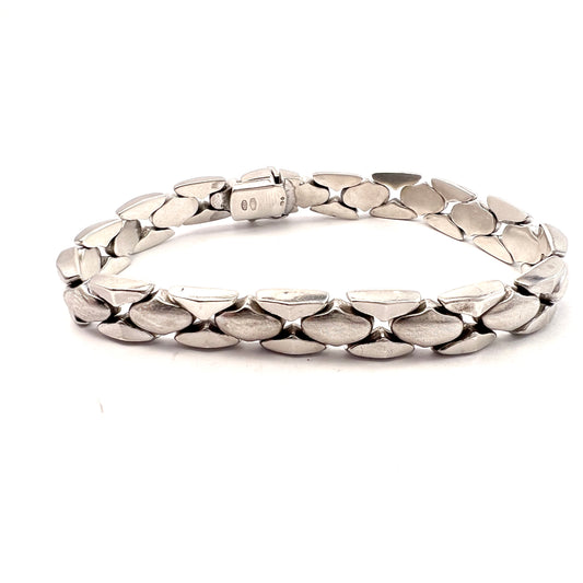 PIAZZA MICHELE, Vicenza, Italy 1944-68 Mid Century Solid Silver Bracelet.