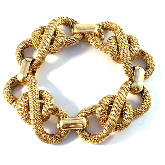 Filippini Brothers, Verona Italy 1950s. Massive 2.0oz / 57 Gram 18k Gold Bracelet.