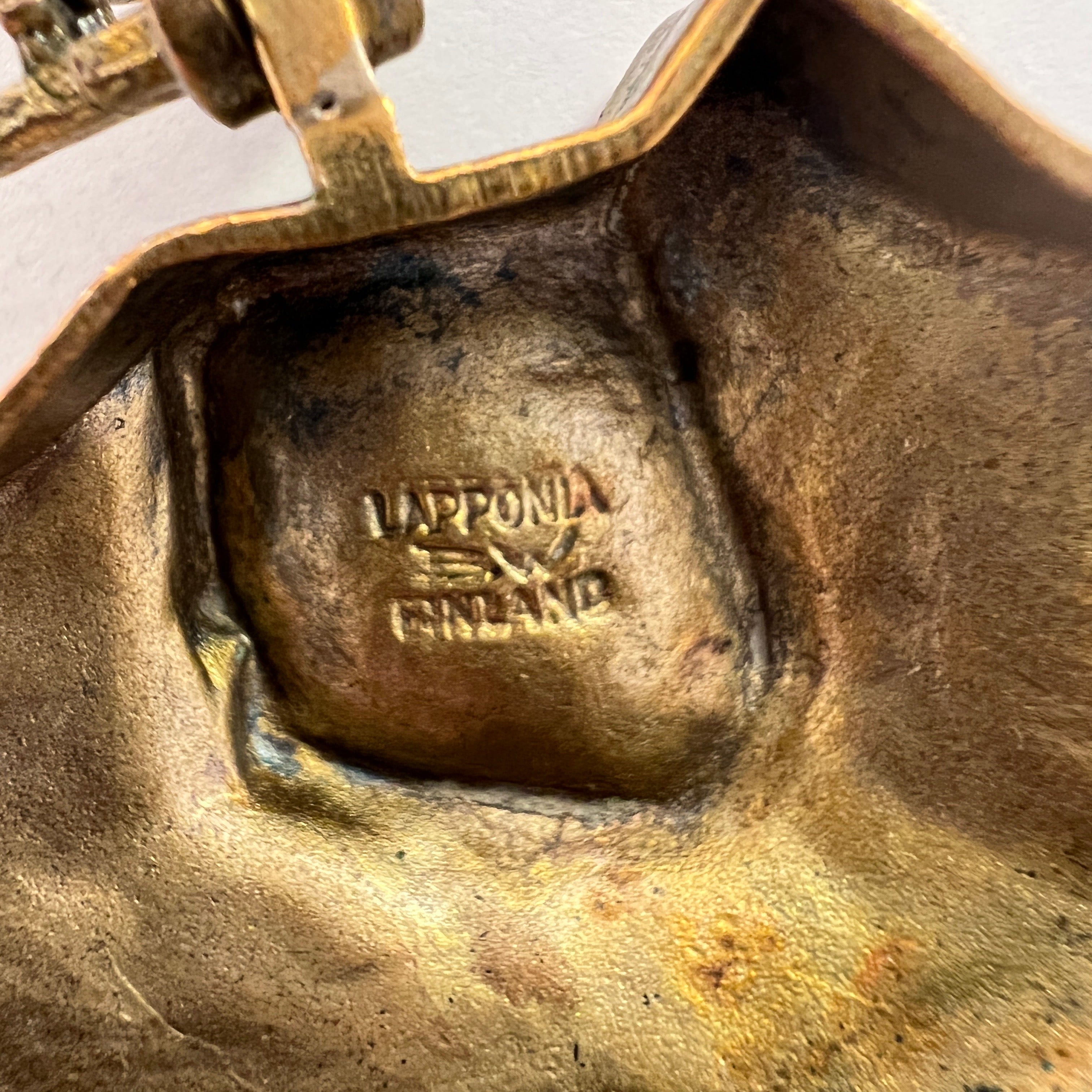 Bjorn Weckstrom for Lapponia, Finland. Vintage Flame Bronze Pendant Necklace. Design: General Motors.