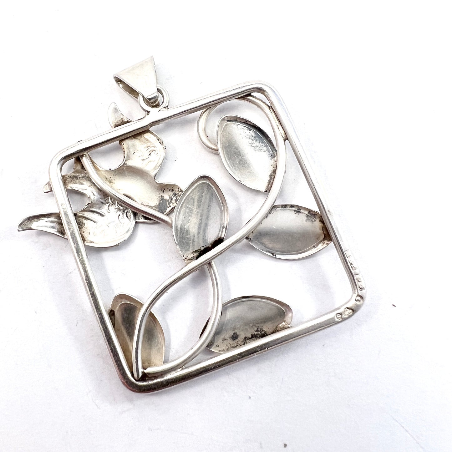 Hugo Grun, Stockholm 1946. Vintage Celebrating Peace Sterling Silver Pendant.