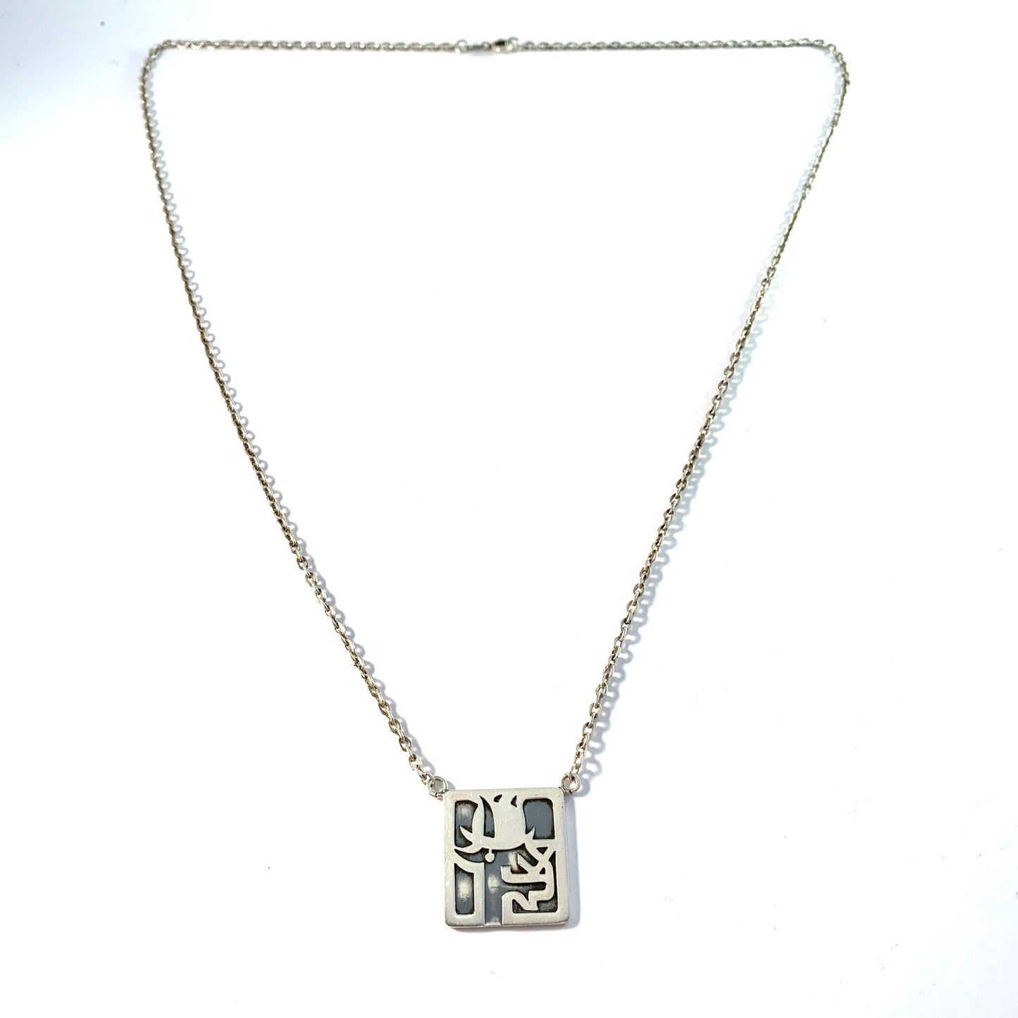 Jorma Laine for Kultateollisus, Finland 1970 Solid Silver Pendant Necklace.