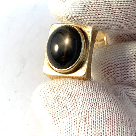 Maker CJ. Vintage Mid Century 14k Gold Star Sapphire Ring. 12.5gram