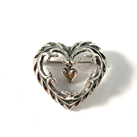 Kalevala Koru, Finland. Vintage Sterling Silver "Heart of the House" Brooch.