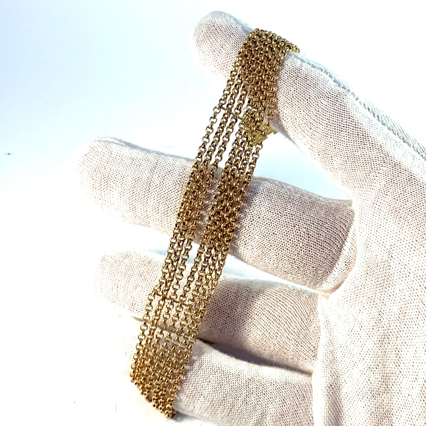 A.G Dufva, Sweden 1907 Antique 18k Gold 7-Strand Bracelet. 25.4gram
