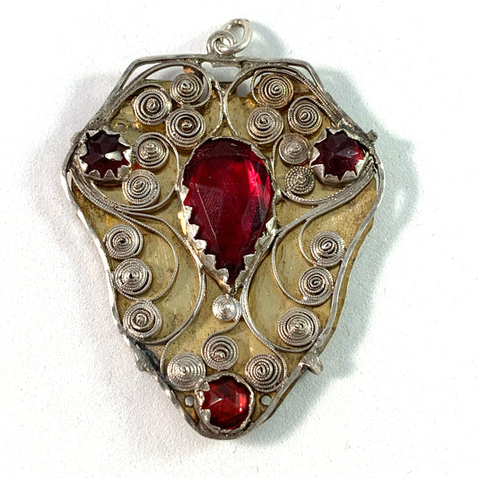 Wallengren, (1802-84) Sweden early Victorian Solid Silver Paste Pendant.