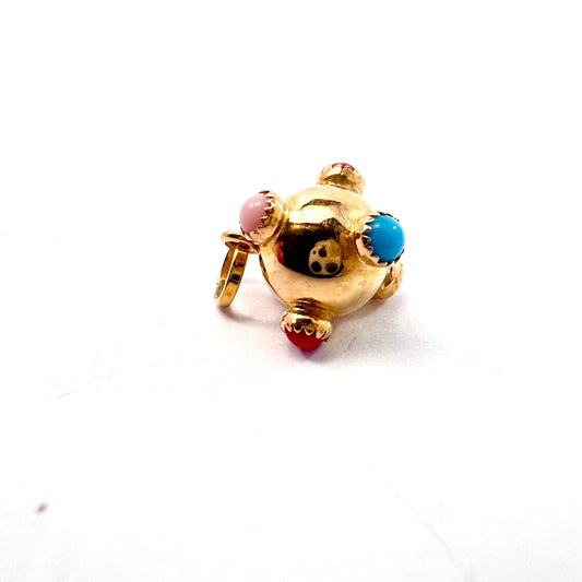 1950-60s. Vintage 18k Gold Paste Stone Sputnik Charm.