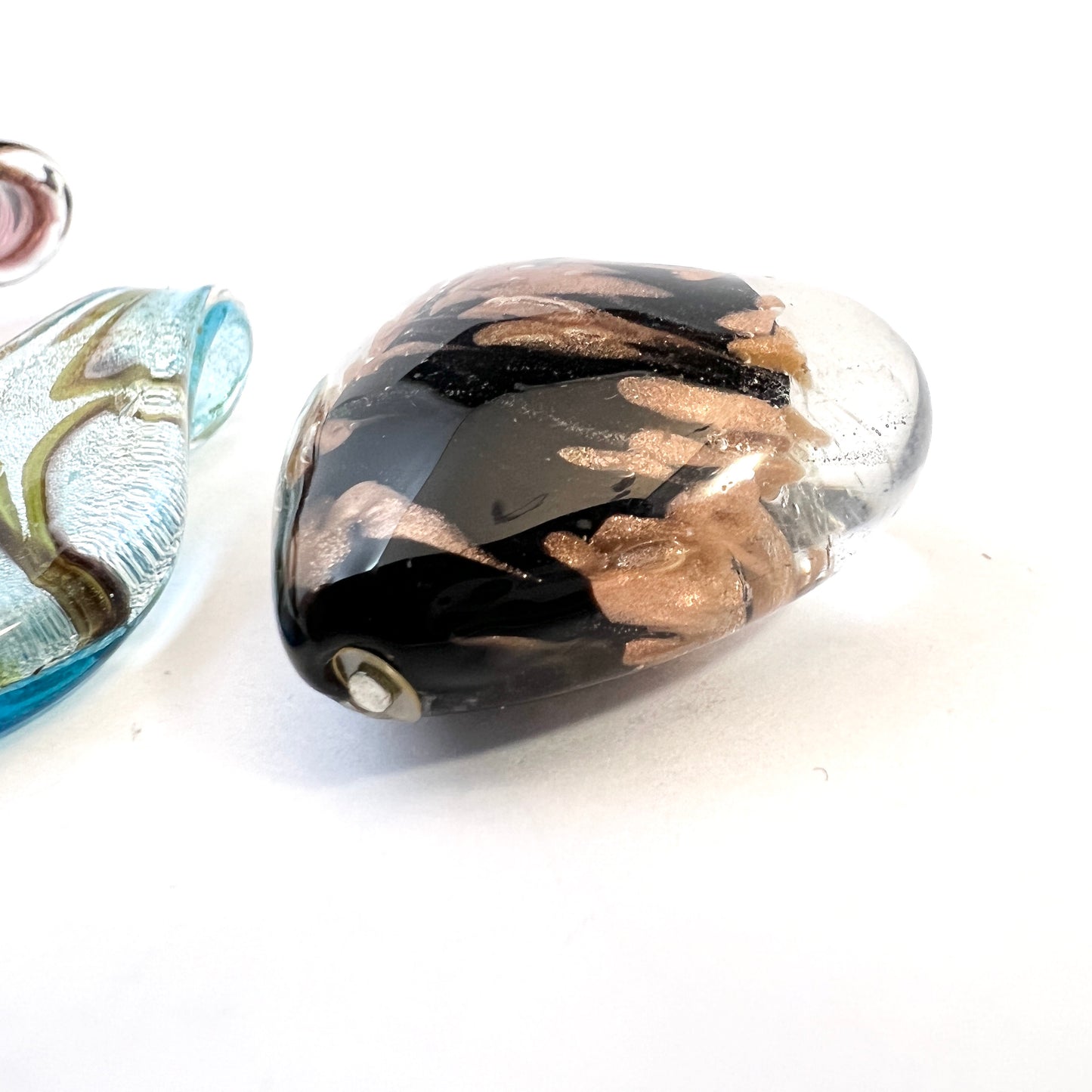 3 Vintage Venetian Glass Pendants