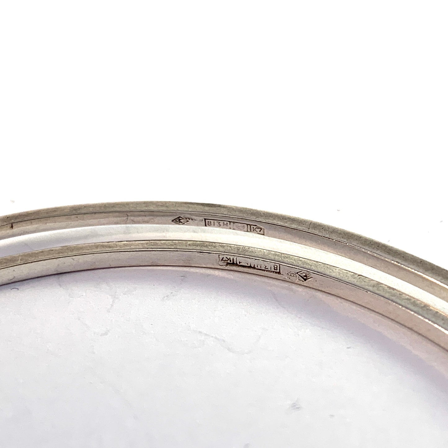 Erik Granit, Finland 1963. Pair of Solid Silver Bangle Bracelets.