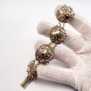 C Leonard Moberg, Sweden 1885. Bold Victorian Gilt Silver Bracelet.