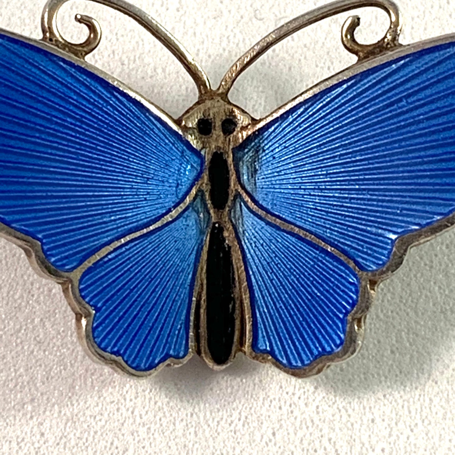 Norway Mid Century Sterling Enamel Butterfly Brooch