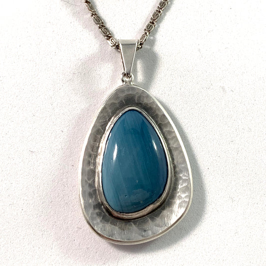 North Sweden 1960s Silver Bergslagen-Stone Necklace.