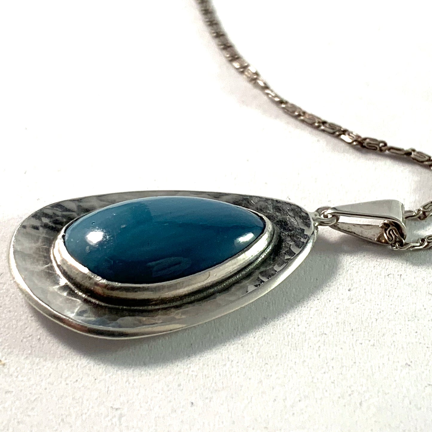 North Sweden 1960s Silver Bergslagen-Stone Necklace.