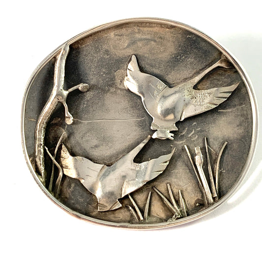 Zahle, for Röijersten & Cederwall. Sweden 1952. Sterling Silver Brooch. Signed.