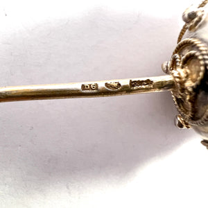 Malmo, Sweden 1882. Antique Victorian Gilt Silver Large Hat Pin