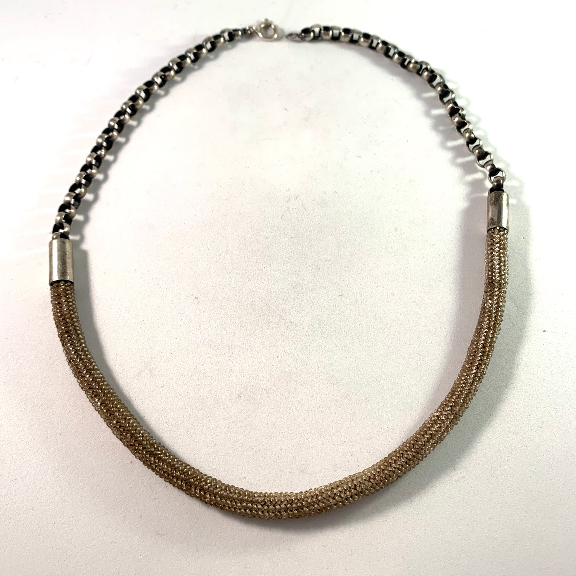 Alton, Sweden 1959 Silver Beads Necklace.