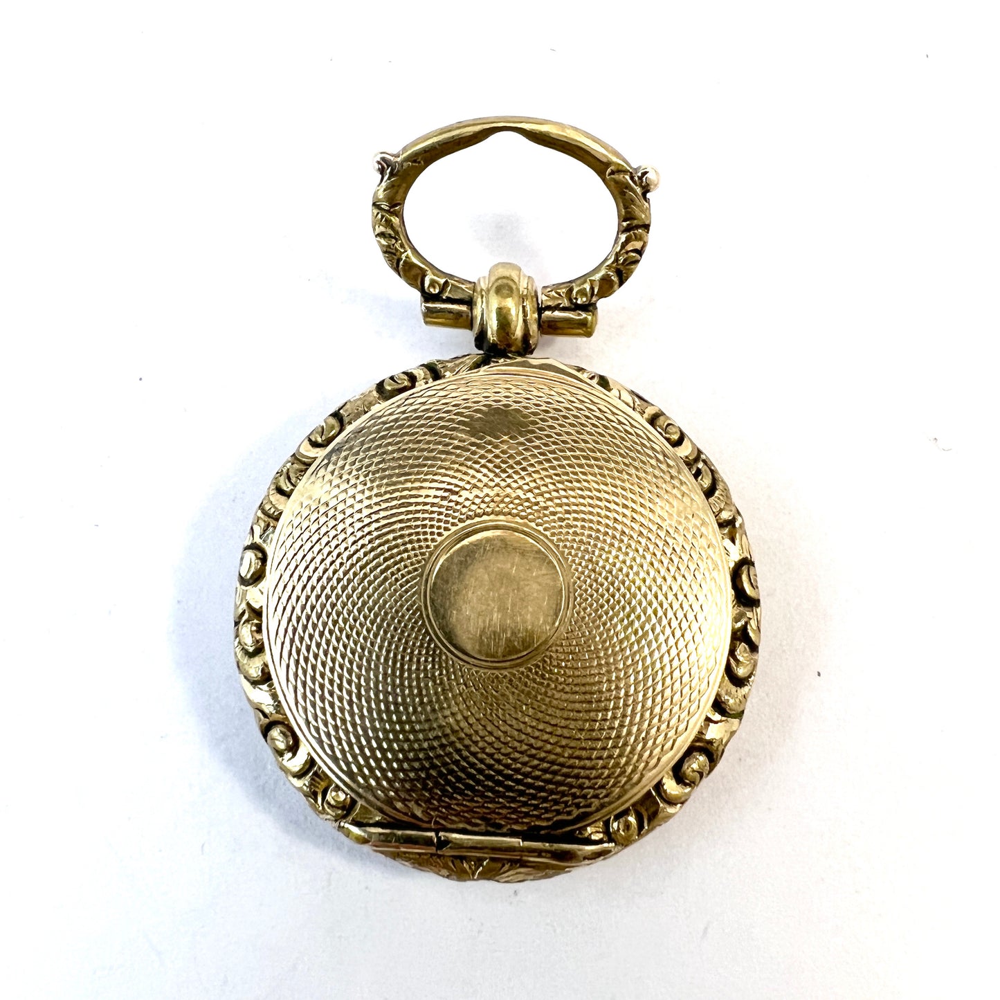 Antique Georgian Gilt Metal Locket Pendant.