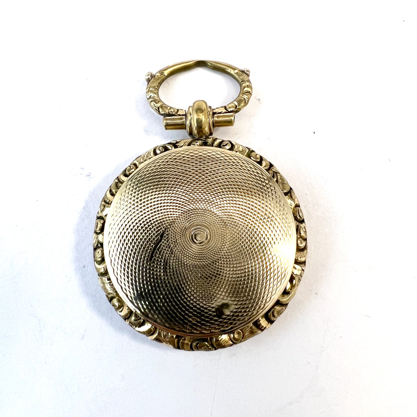 Antique Georgian Gilt Metal Locket Pendant.