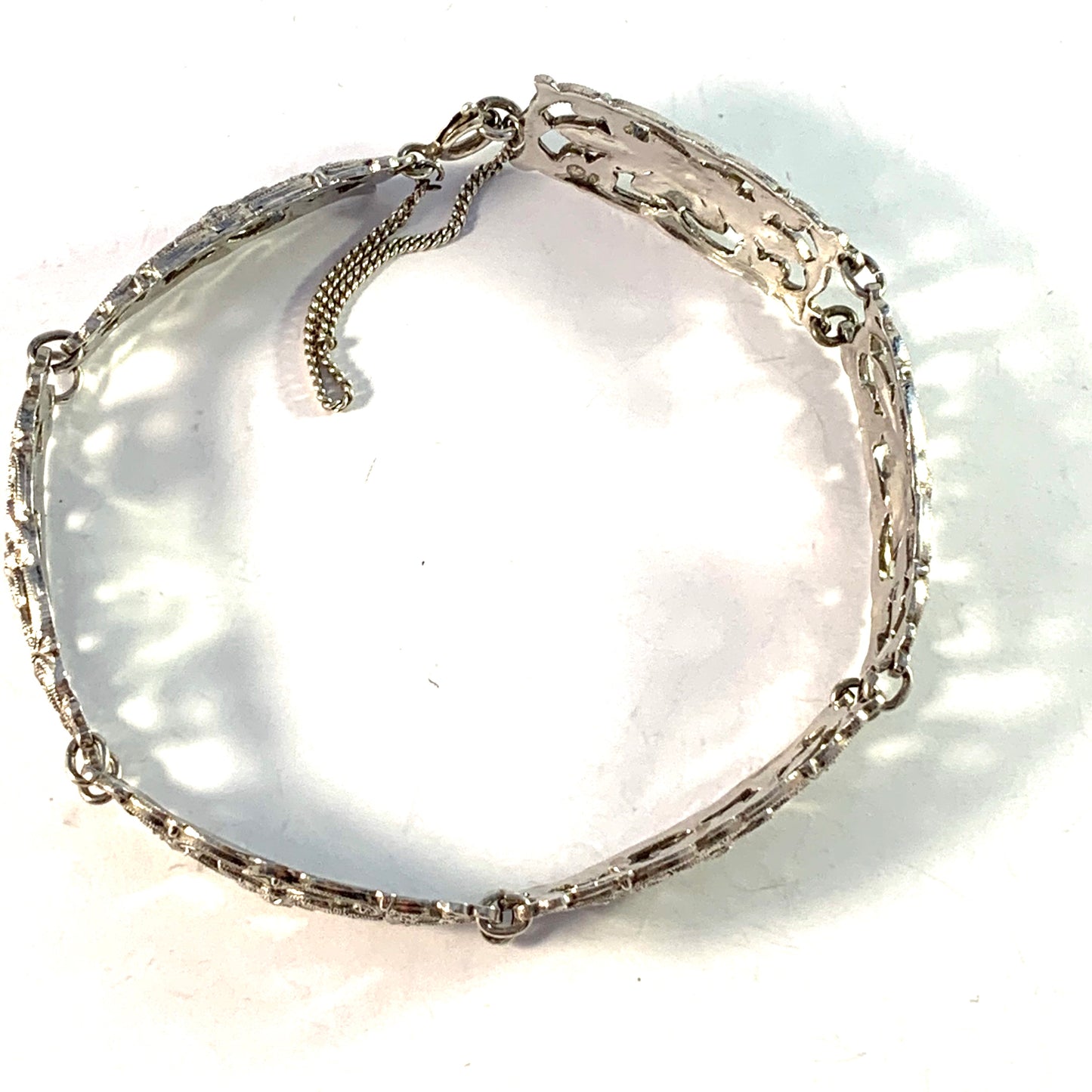 Swedish Import 1950s Sterling Silver Marcasite Bracelet.