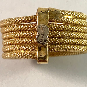 Uno A Erre, Italy Vintage 18k Gold Rope Ring.