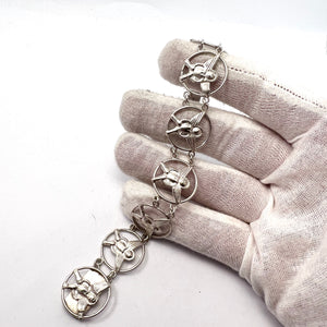 Sweden year 1907. Antique Solid Silver Angels Bracelet.
