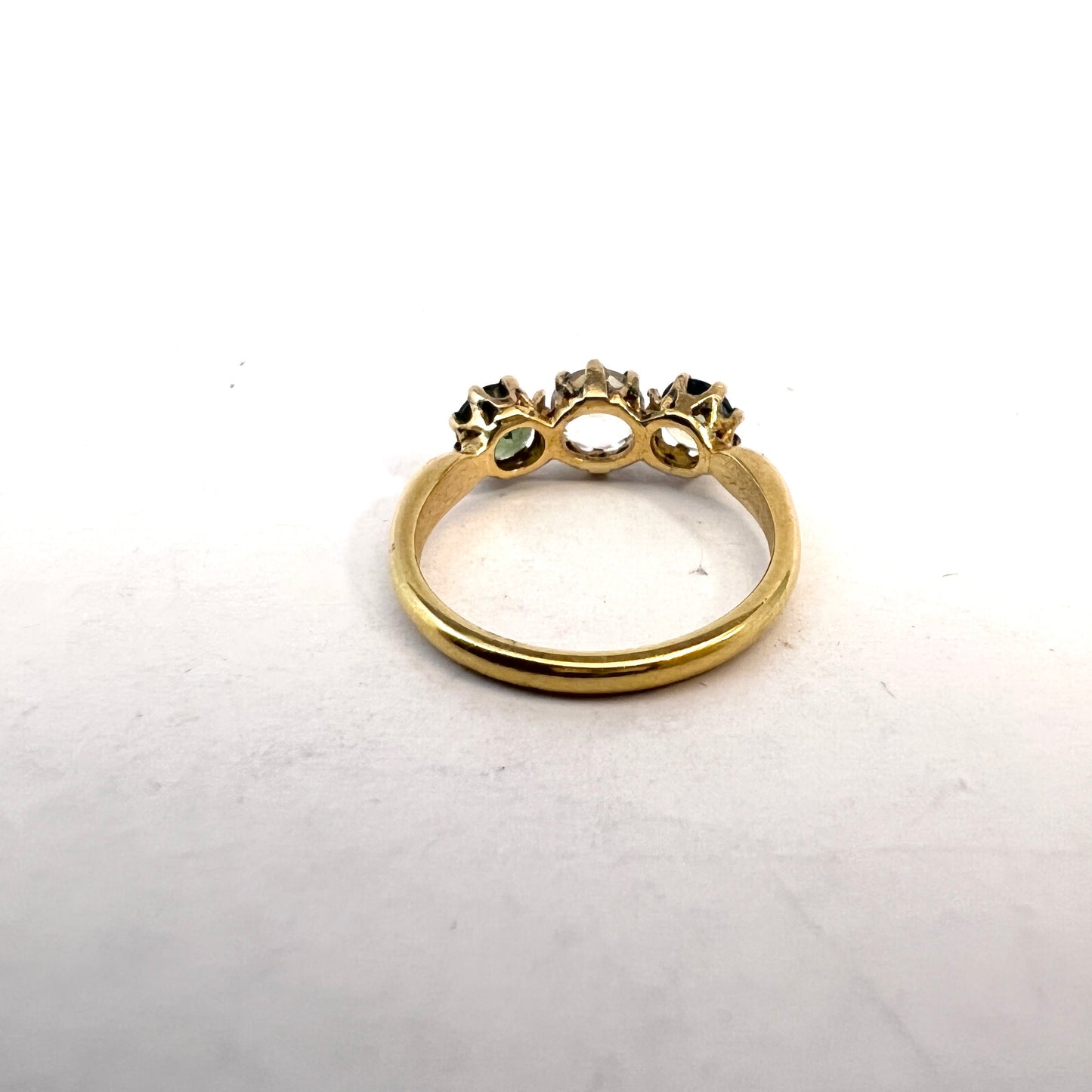 Vintage 22k Gold Tourmaline Quartz Ring.