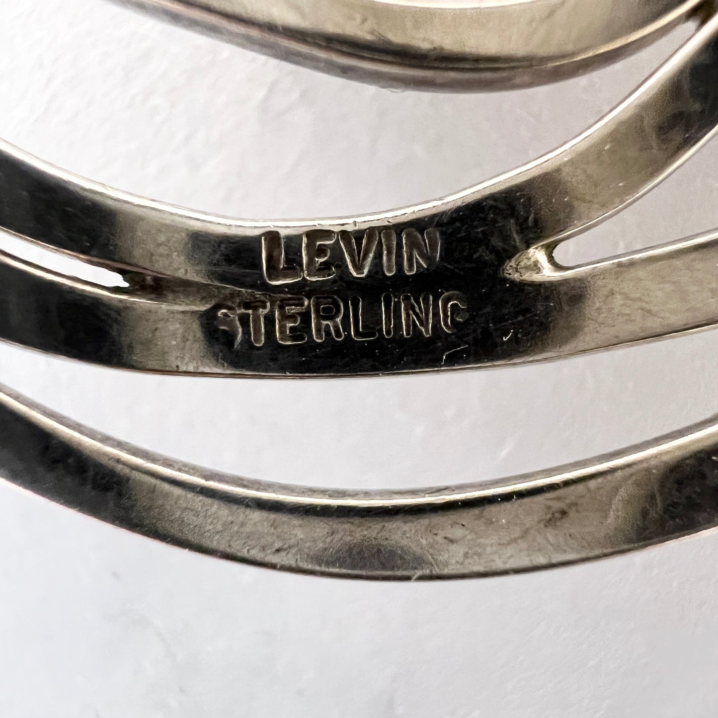 Ed Levin, USA Vintage Modernist Sterling Silver Tiger's Eye Pendant.