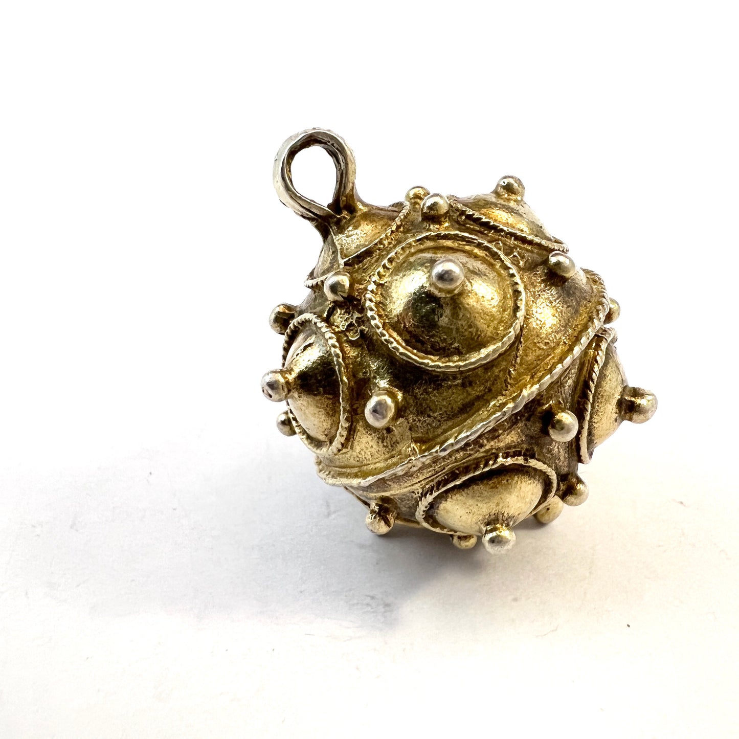 Vintage Museum Copy 830 Silver Chunky Scandinavian Troll-Ball Pendant.