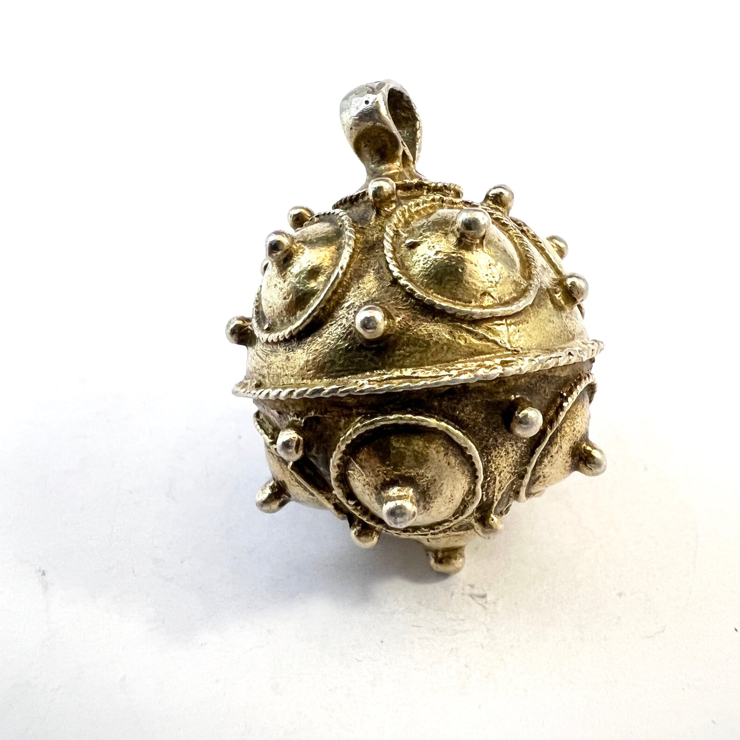 Vintage Museum Copy 830 Silver Chunky Scandinavian Troll-Ball Pendant.