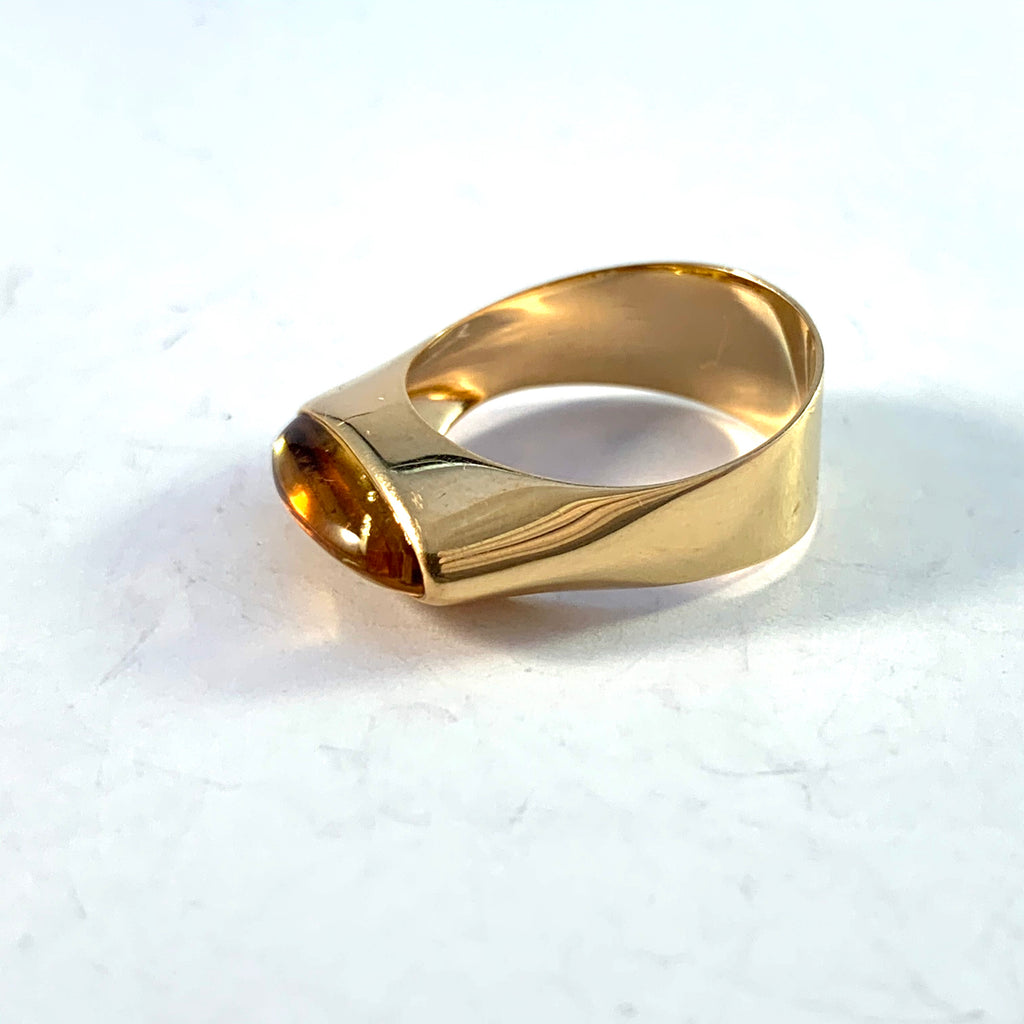 Johan Petersson, Stockholm 1963 Modernist 18k Gold Citrine Ring. – T ...