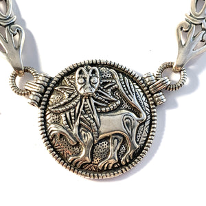 Kalevala Koru, Finland. Massive Vintage Sterling Silver Necklace. Design: Sun Lion.
