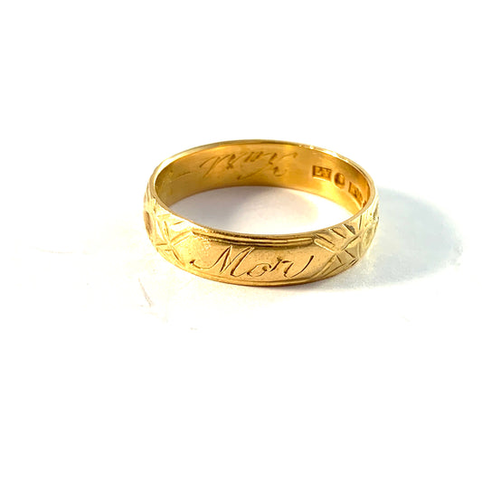 A Landsort, Sweden 1903. Antique 20k Gold Mother Band Ring.