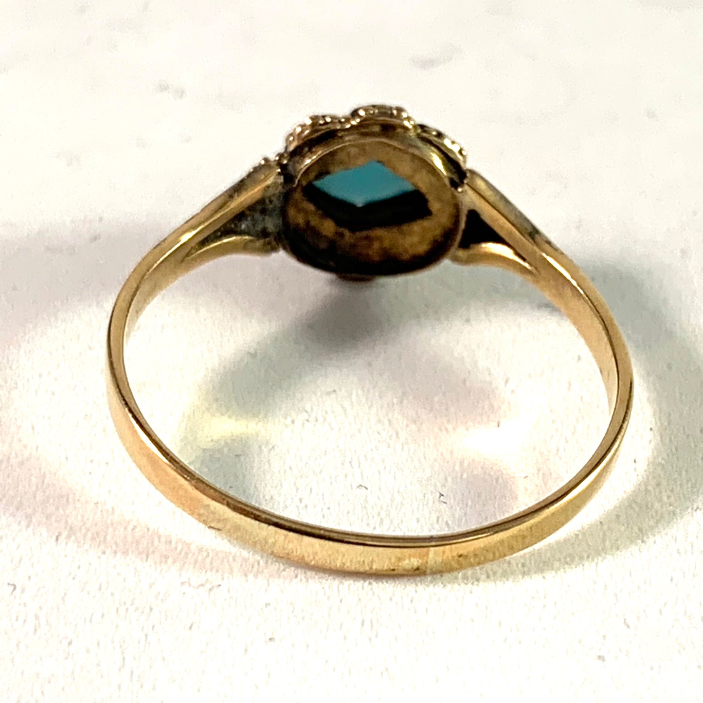 Antique Victorian 18k Gold Seed Pearl Paste Ring.