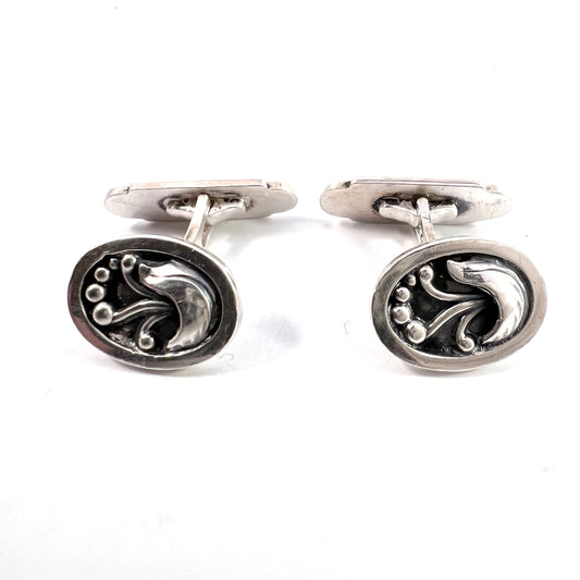 Eiler & Marløe, Denmark 1920s. Solid Silver Art Nouveau Cufflinks.
