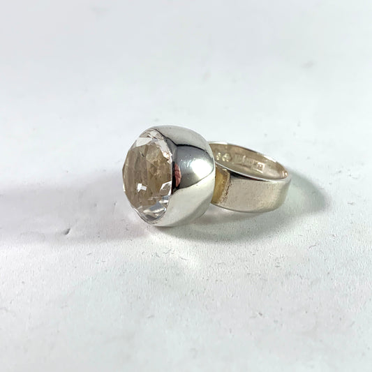 Bengt Hallberg, Sweden 1969 Silver Rock Crystal Ring.