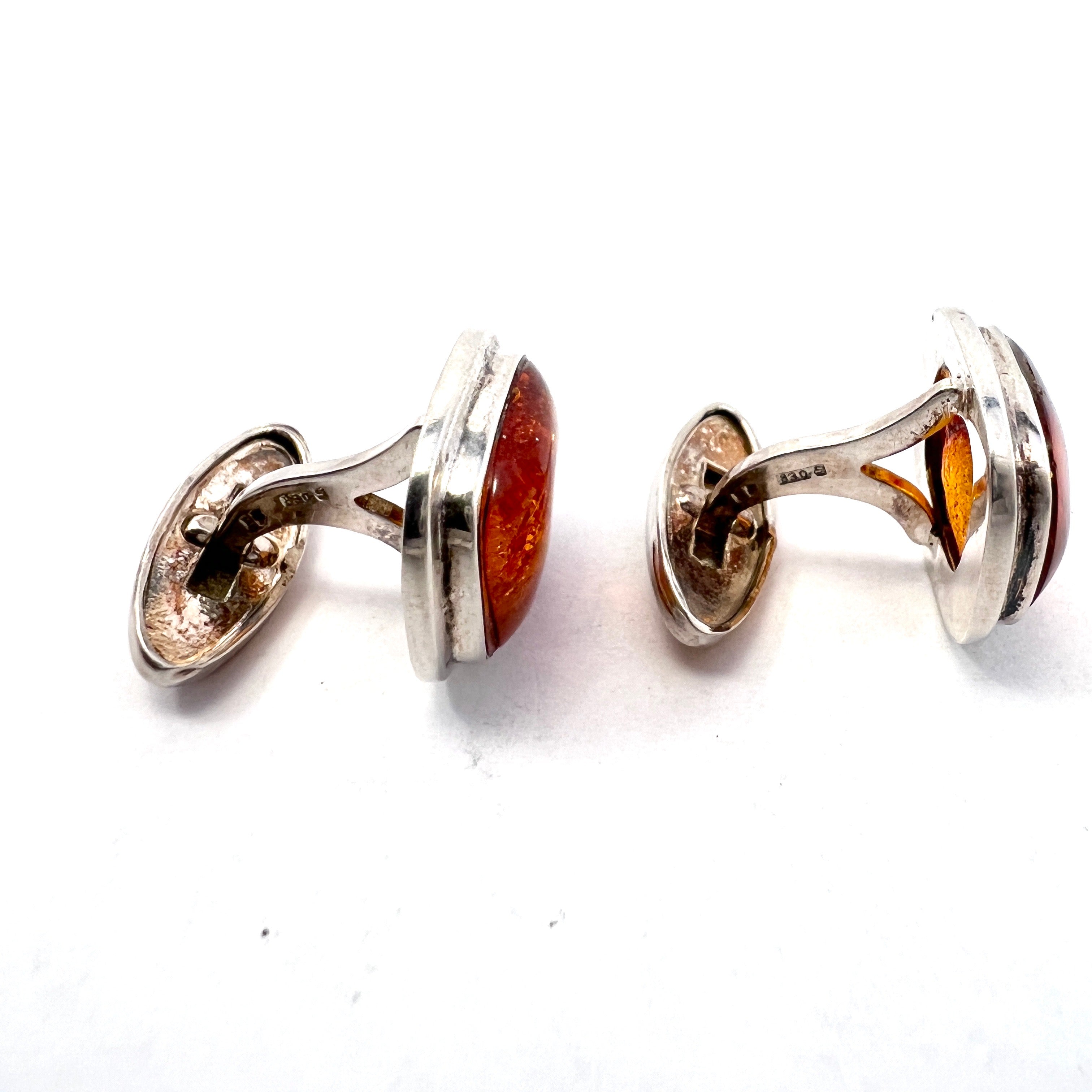 Vintage 830 Silver outlets Amber Cufflinks