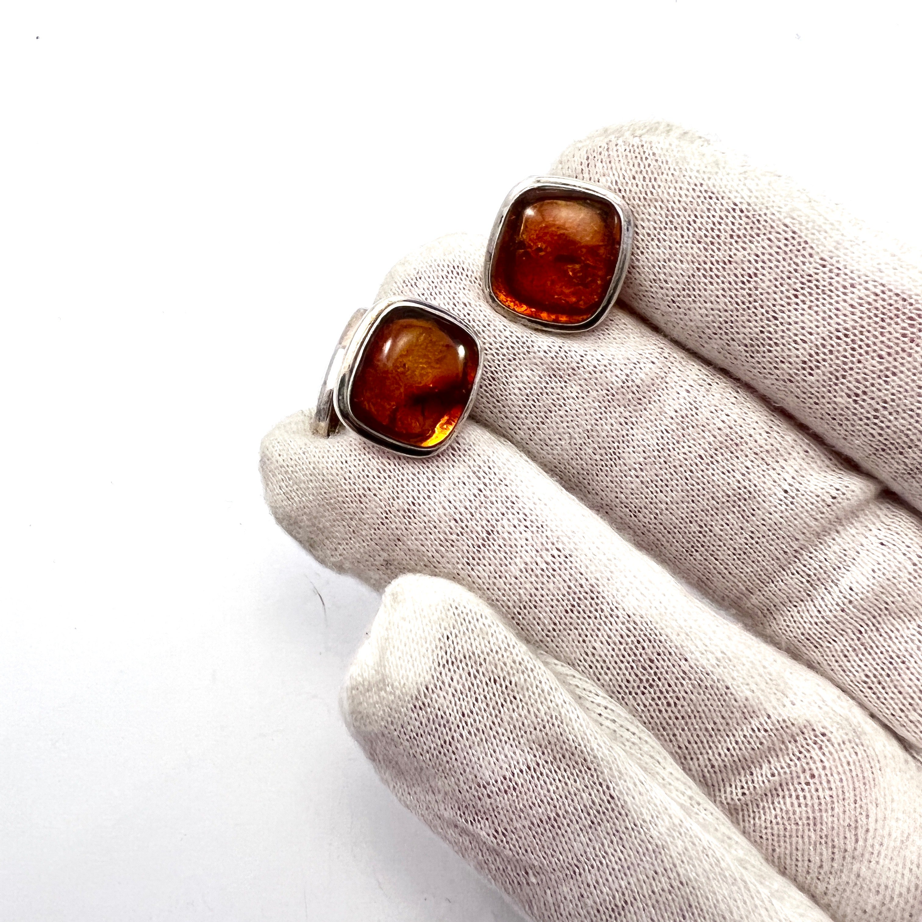 Vintage 830 Silver outlet Amber Cufflinks