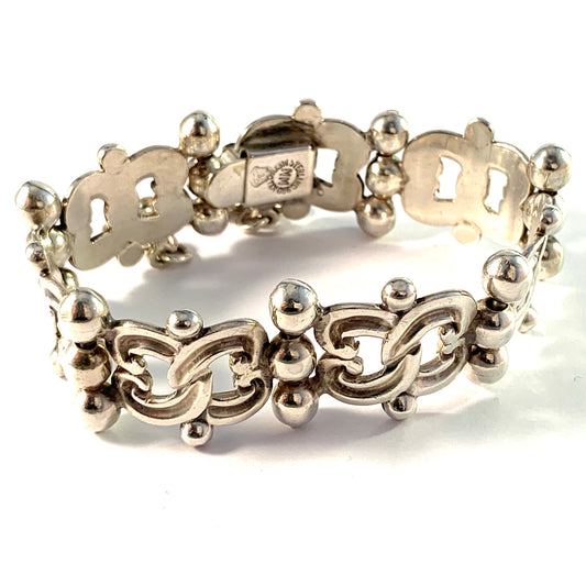 Maximiliano Mondragon, Taxco Mexico 1950s Sterling 980 Silver Bracelet.