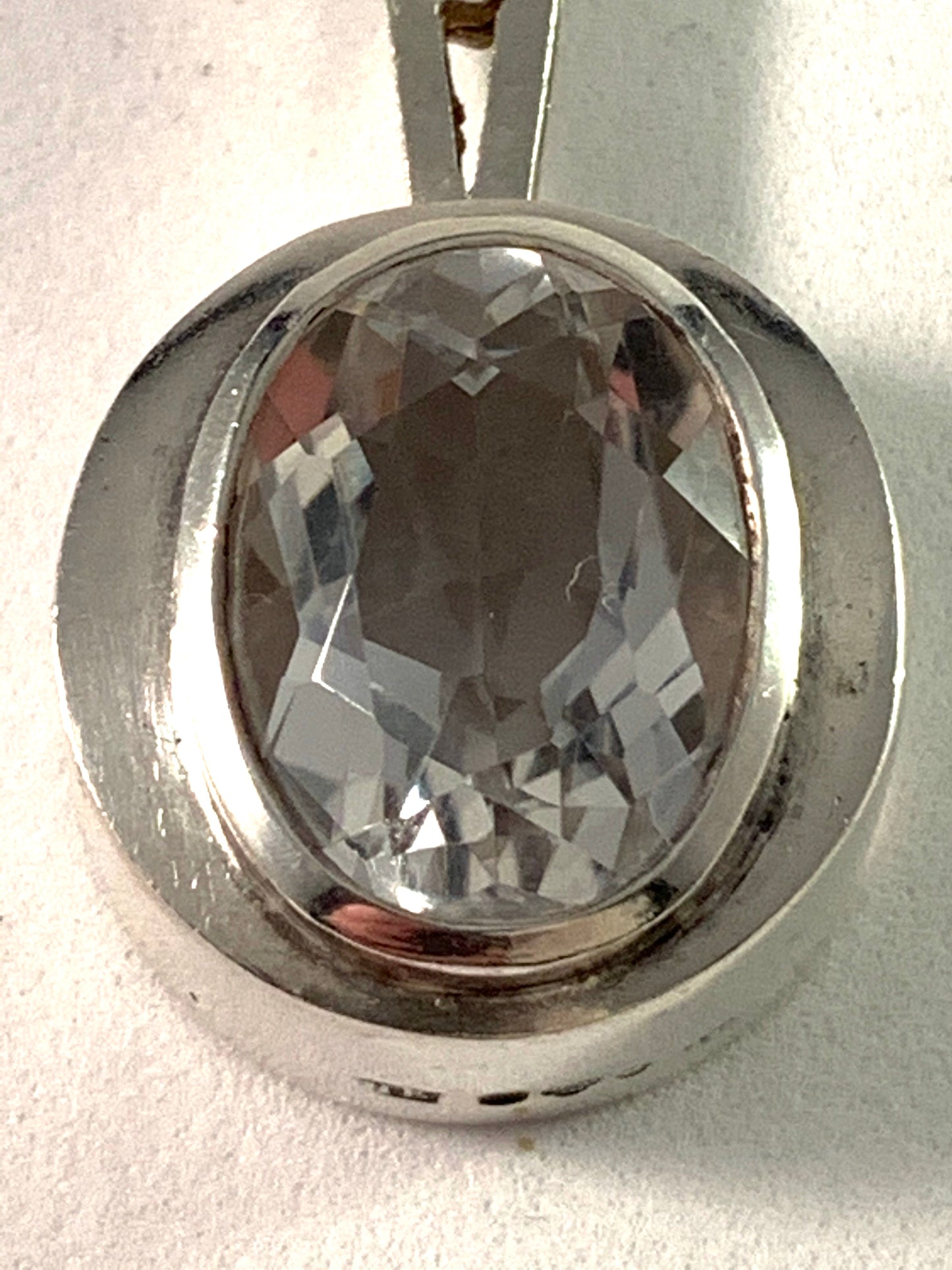 Heribert Engelbert Stockholm 1952, Mid Century Modern Sterling Silver Rock Crystal Pendant