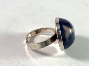 Odegaard for Porsgrund Norway Sterling Silver Porcelain Enamel Ring