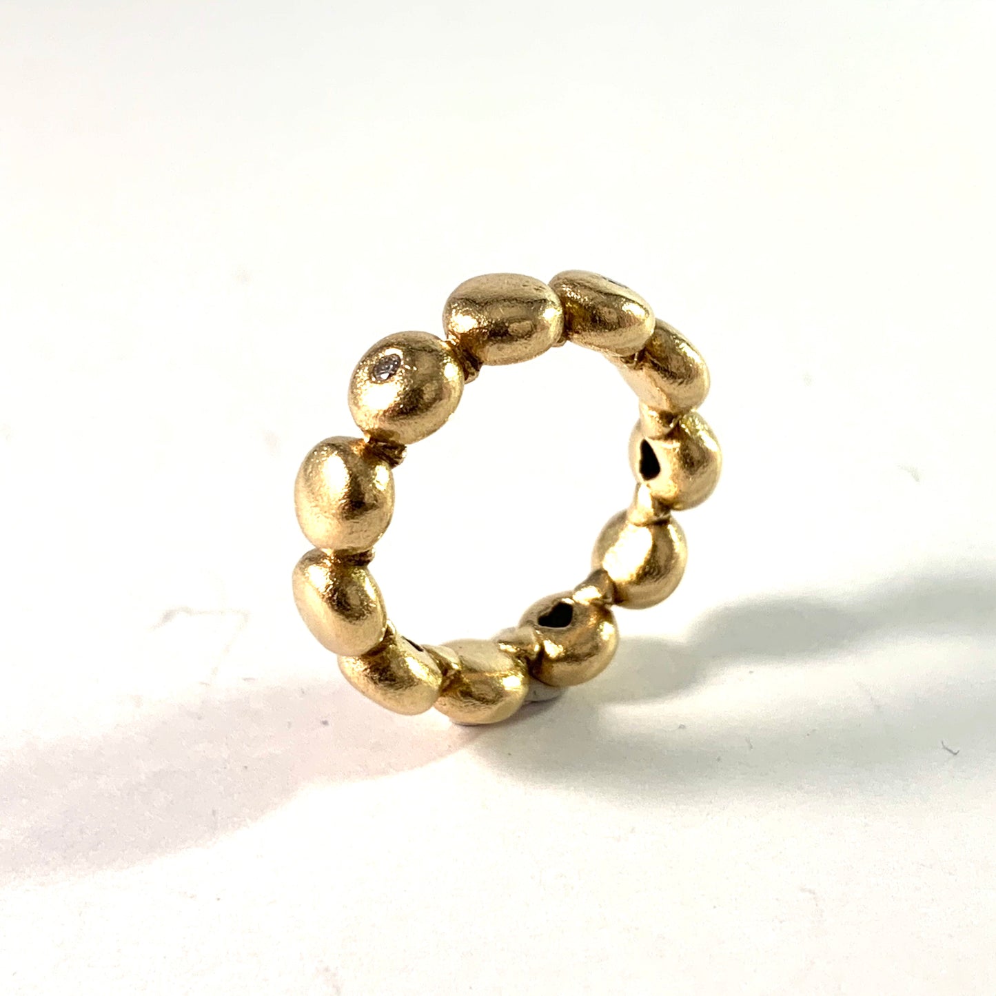 Charlotte Lynggaard for Ole Lynggaard, Denmark. 18k Gold Diamond Bubble Ring.