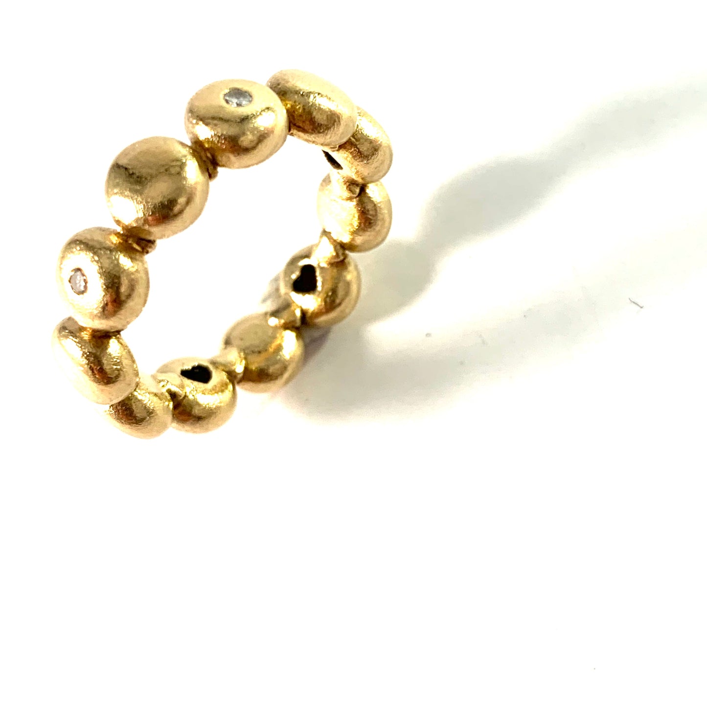 Charlotte Lynggaard for Ole Lynggaard, Denmark. 18k Gold Diamond Bubble Ring.