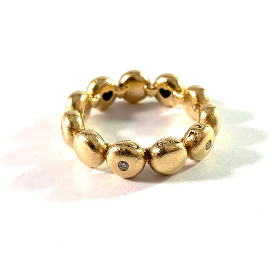 Charlotte Lynggaard for Ole Lynggaard, Denmark. 18k Gold Diamond Bubble Ring.