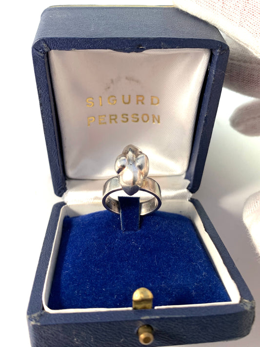 Sigurd Persson, Stockholm 1973 Modernist Sterling Ring. Original Box.